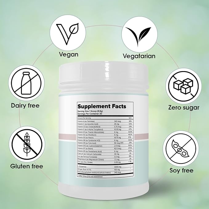 multivitamin Powder, Celiac Supplement, Gluten Free Vitamins and Minerals - Immune Support zinc biotin b6 b2 niacin Calcium Natural Iodine kelp