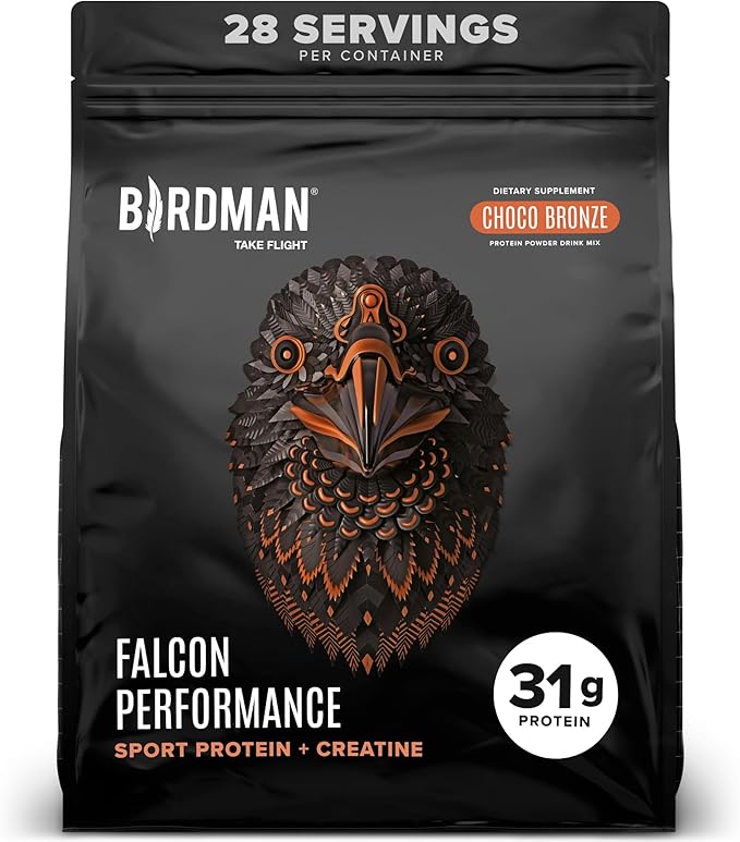Falcon Performance Vegan Protein Powder, 31g Protein, 5g Creatine, 5g BCAA, Probiotics, Electrolytes, Pre Workout, Low Carb, Sugar Free & Dairy Free, Plant Based Chocolate Protein, 28 servings