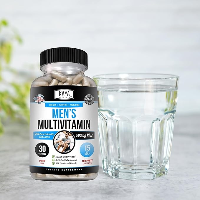 Kaya Naturals Multivitamin for Men - Men's Prostate Multivitamin - Multi Mineral Daily Supplement - Pills for Men - Supports Healthy Prostate - Vitaminas para Hombres - 30 Veggie Capsules