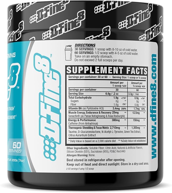 Thermogenic Pre-Workout Energy Powder & Shredding Supplement, Boost Energy Mood & Focus, Sugar Free, Contains Senactiv, Endurance, 300mg Caffeine, N-Acetyl-L-Tyrosine (Hawaiian Punch)