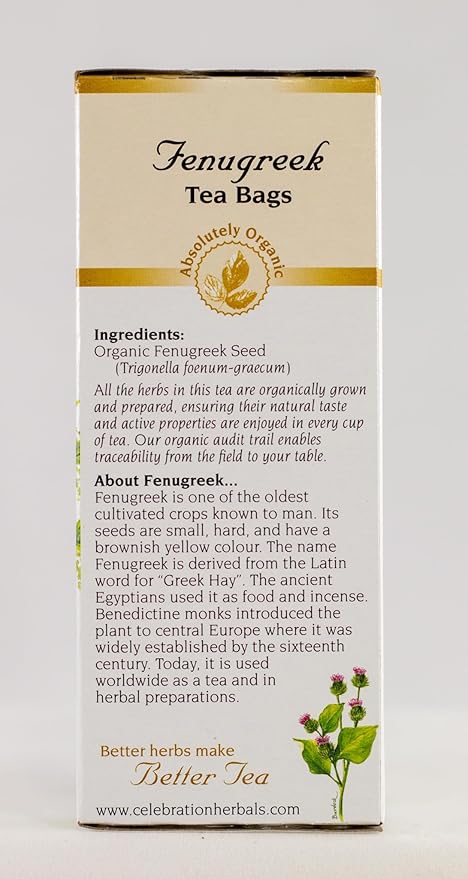 CELEBRATION HERBALS Fenugreek Seed Organic 24 Bag, 0.02 Pound