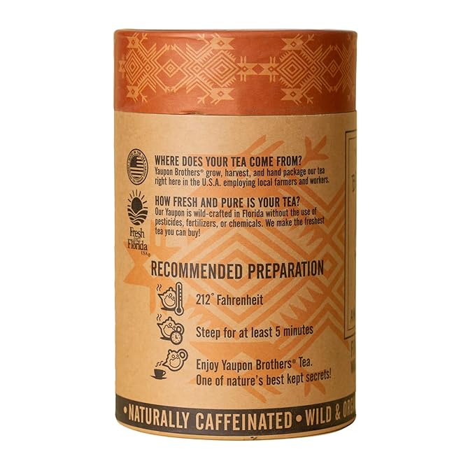 Fire Roasted Warrior’s Yaupon Tea – Yaupon Brothers – Wild-Crafted, Naturally Caffeinated – Antioxidant-Rich – Florida Grown Superfood – 16 Natural Fiber Tea Bags
