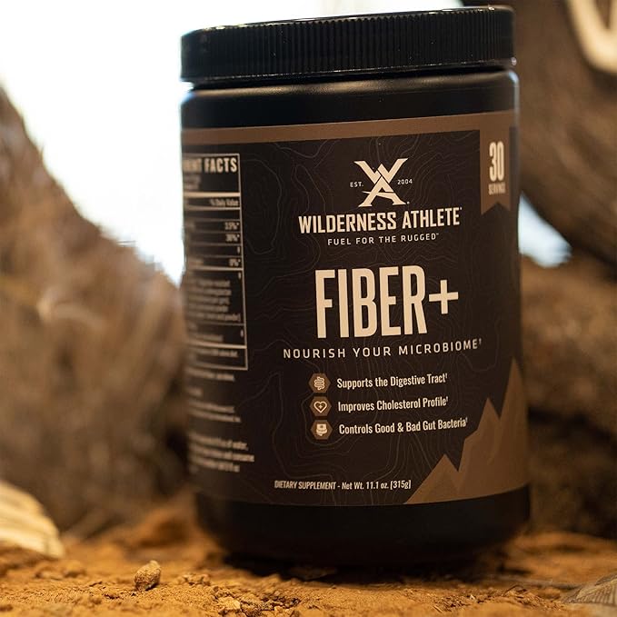 Wilderness Athlete Fiber+ | Soluble & Insoluble Fiber Supplement for Women & Men - Prebiotic Fiber Powder for Digestive Support - Daily Fiber Drink Mix - Dietary Fiber Powder Unflavored
