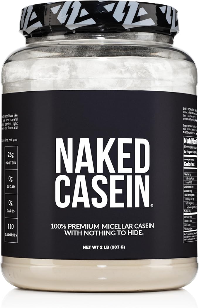 NAKED Casein - 2Lb Micellar Casein Protein - Bulk, GMO-Free, Gluten Free, Soy Free, Preservative Free - Stimulate Muscle Growth - Enhance Recovery - 30 Servings
