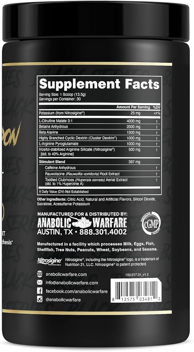Anabolic Warfare Nuclear Armageddon Pre Workout Powder Pre-Workout for Men & Women with L-Citrulline, Beta Alanine Powder and Caffeine (Orange Juice - 30 Servings)