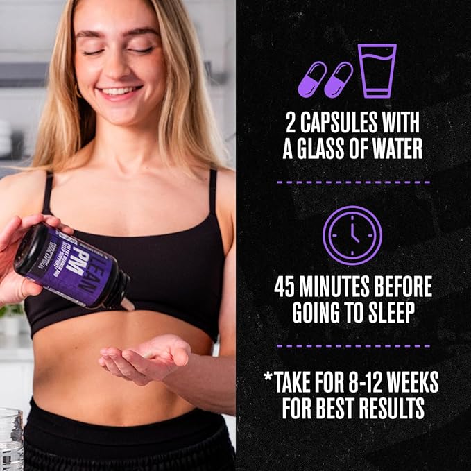 Jacked Factory Lean PM & Lean PM Max Night Time Fat Burner, Sleep Aid Supplement, & Appetite Suppressant for Men and Women (180 Capsules)