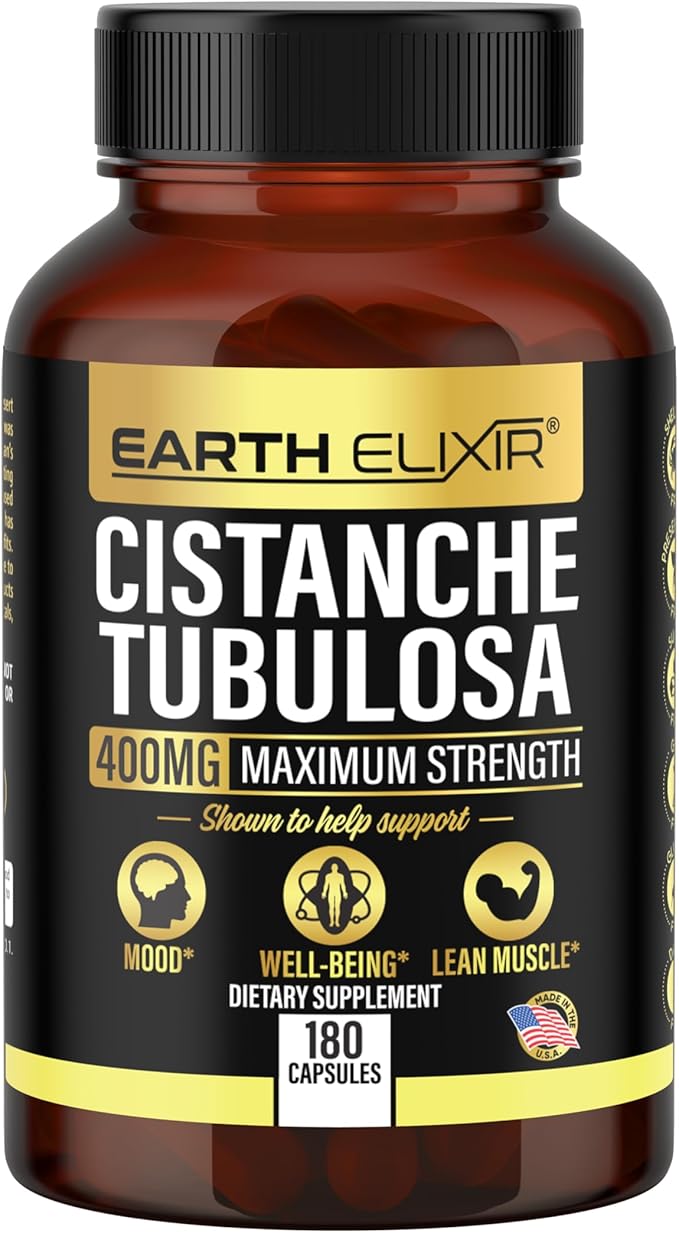 Cistanche Tubulosa 400 mg (180 Capsules) 3 Months Supply – Made in USA - 3rd Party Tested - Cistanche Supplement - Zero Fillers - Max Purity - Nootropics - 100% Pure Cistanche Herb