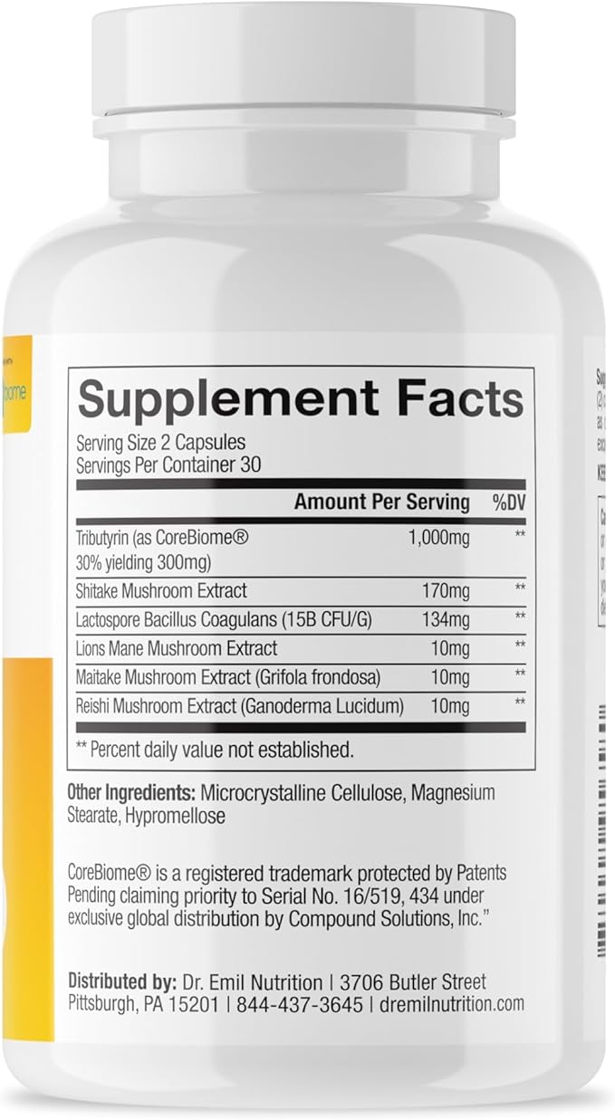 DR. EMIL NUTRITION Total Gut Health Complex - Prebiotic + Probiotic + Postbiotic Gut Health Supplements for Women and Men - Probiotics for Digestive Health & Gut Health, 120 Capsules