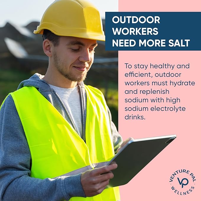 Venture Pal High Sodium Sugar-Free Electrolyte Powder Packets - Hydration Packets with Sodium, Potassium & Magnesium | Zero Calories | Vegan, Keto, and Paleo Friendly | 30 Sticks