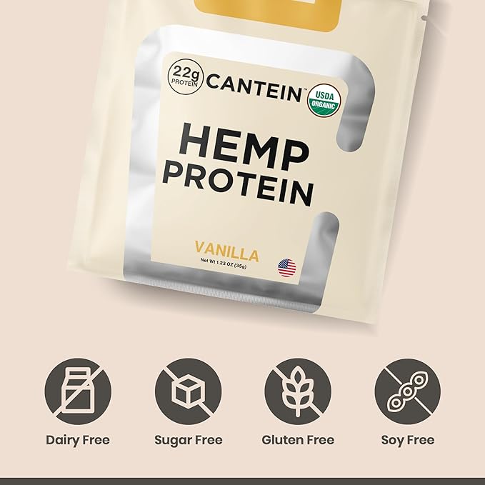 Organic Hemp Protein, Vegan Protein Powder, Plant Based Protein Powder, Non Dairy Protein, Lactose Free Natural Protein, Gluten Free- 1 Servings, Vanilla Sample