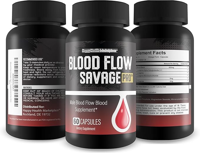 Blood Flow Savage Pro - Our Best Blood Flow Capsules - Healthy Blood Flow Natural Formula - Support Men Blood Flow Savage Grow Max Your Body Circulation - Mens Blood Flow Supplement Max Blood Flow