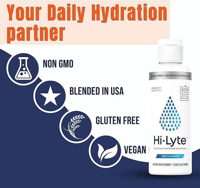 Hi-Lyte Sugar Free Electrolytes for Rapid Hydration, Fasting and Immune Support (3 Bottles, 144 Servings) | NO Calories | 20%+ More Potassium, Magnesium & Zinc