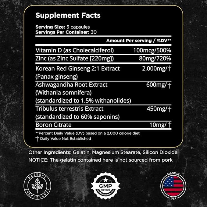 UNALTERED Muscle Builder for Men - Supports Muscle Growth, Size, Strength - Natural Muscle Building Supplement & Energy Booster - Tribulus Terrestris, Ginseng, Vitamin D3, Ashwagandha - 150 Capsules