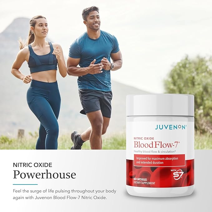Juvenon BloodFlow-7 Nitric Oxide Supplement with Nitrosigine 180 Count (Pack of 3)