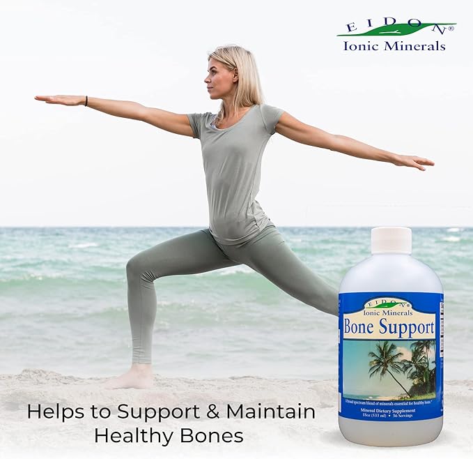 Eidon Ionic Minerals Bone Support Liquid Supplement - Ionic Trace Mineral Drops to add to Water for Bone Health, Calcium, Magnesium, Zinc, Manganese, Silica, Sulfur, Boron, Bioavailable - 18 oz