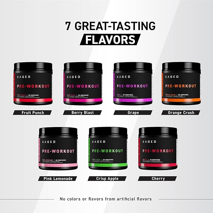 Kaged Original Pre Workout Powder Pink Lemonade Pre-Kaged Formulated with Creatine, Beta Alanine, Pure Caffeine 20 Servings