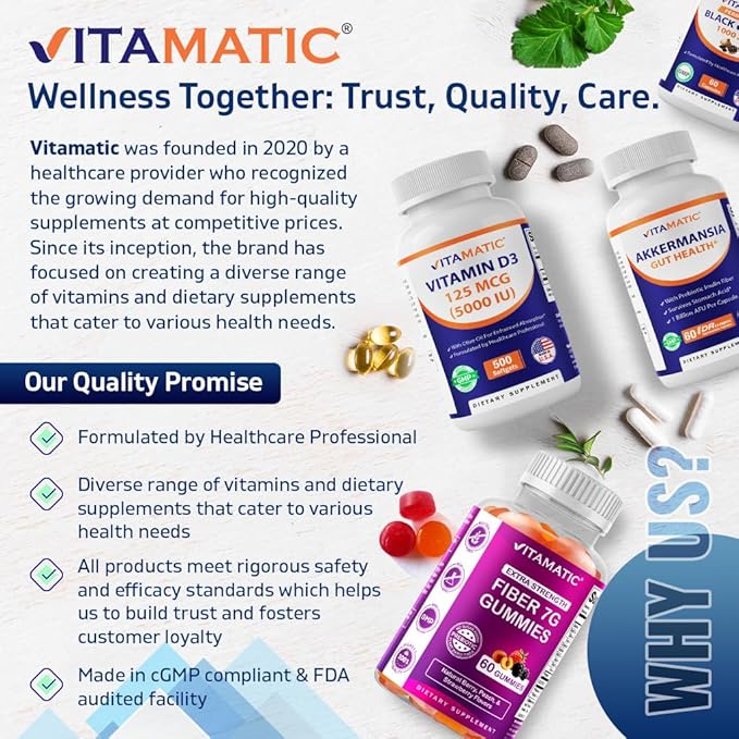 Vitamatic L-Theanine Supplement 400mg per Serving - 240 Tablets - Non-GMO, Gluten Free