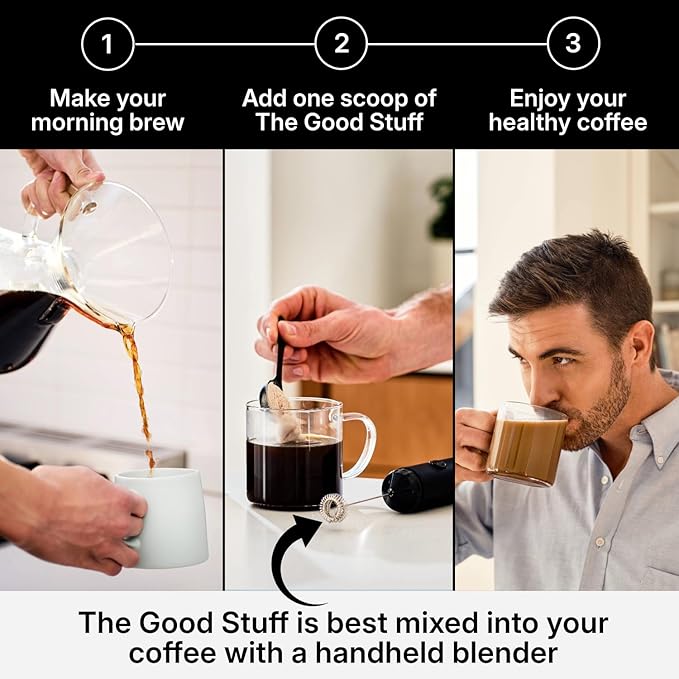For Wellness The Good Stuff™ Focus Blend (30 Servings Pouch), Non-Dairy Coffee Supplement – Stimulates Cognitive Function & Mental Clarity