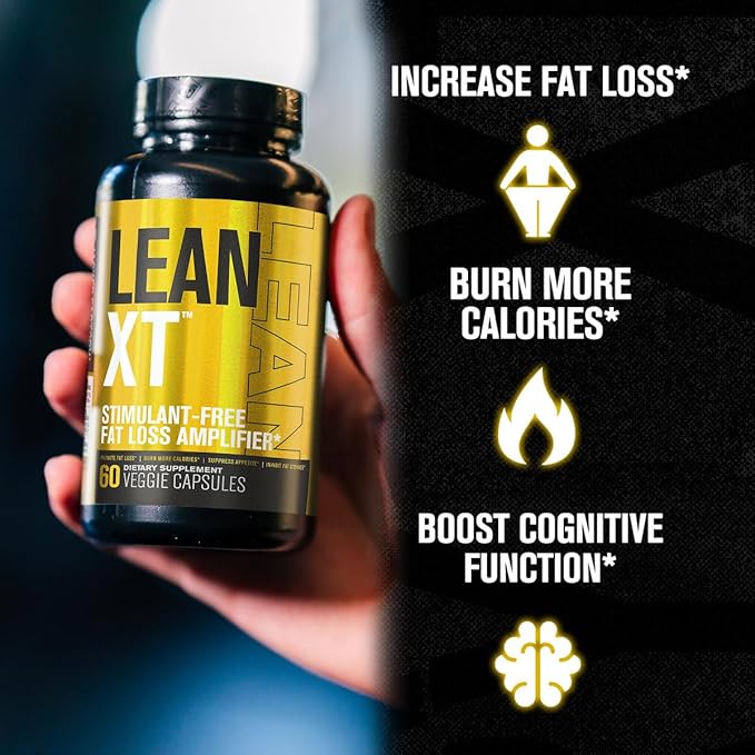 Jacked Factory Burn-XT Clinically Studied Thermogenic Fat Burner (120 Capsules), Lean PM Nighttime Fat Burner and Sleep Aid (120 Capsules), Lean-XT Caffeine-Free Weight Loss Supplement (60 Capsules)