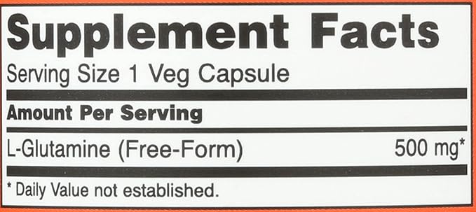 Now Foods Glutamine 500mg Capsules, 120 CT
