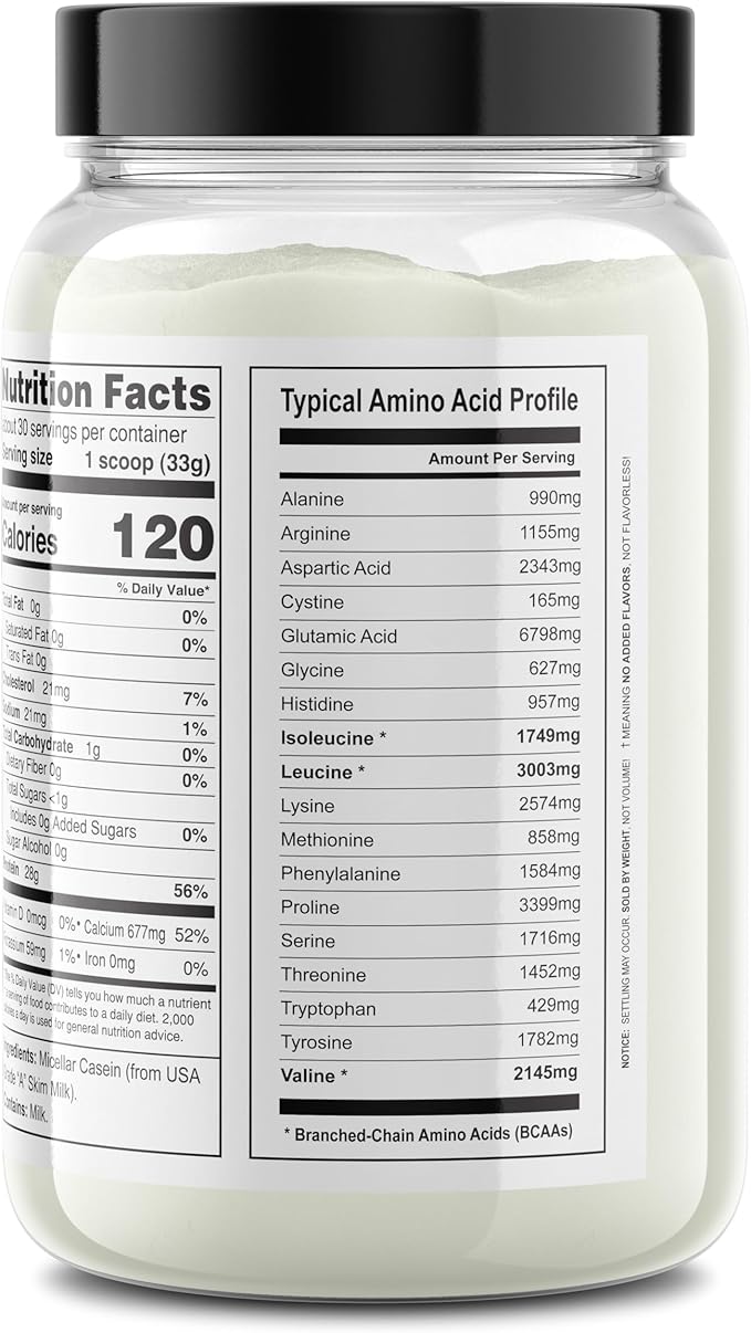 It's Just! - 100% Casein Protein Powder, Unflavored, Made in USA, No Added Flavors or Sweeteners (2.2 Pound (Pack of 1), Unflavored)