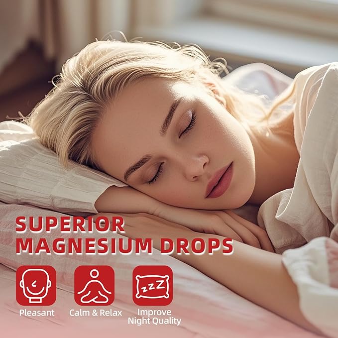 Magnesium Glycinate Liquid Drops, Magnesium Liquid Supplement with Cellulose Fiber, Bromelain, Vitamin C, D, B6, Zinc for Night, Muscle & Energy Support, Strawberry Flavor, 1 Fl Oz (Pack of 2)