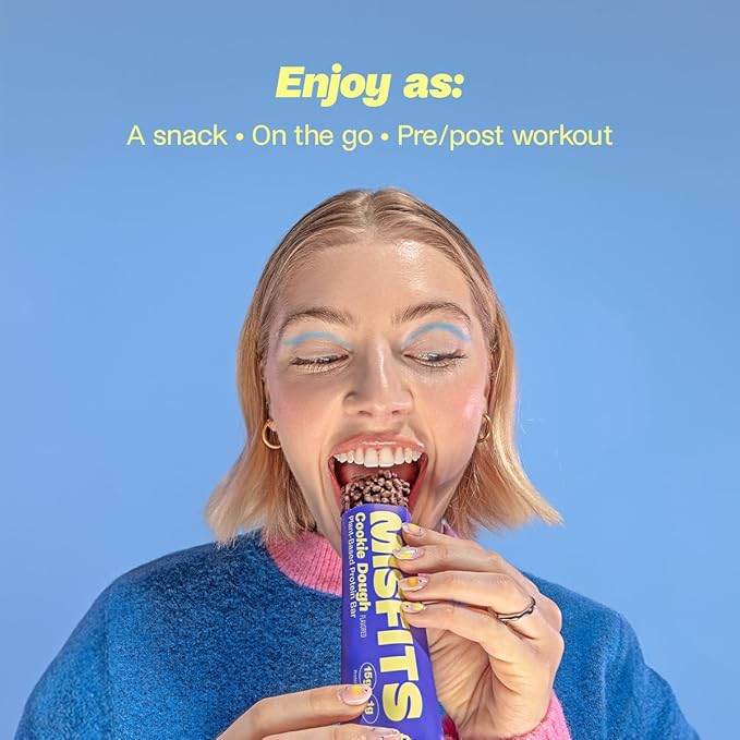 Misfits Vegan Protein Bars, Cookie Dough - Updated Recipe | Plant Based, Low Sugar & Carb, High Fiber Snacks | Pack of 15