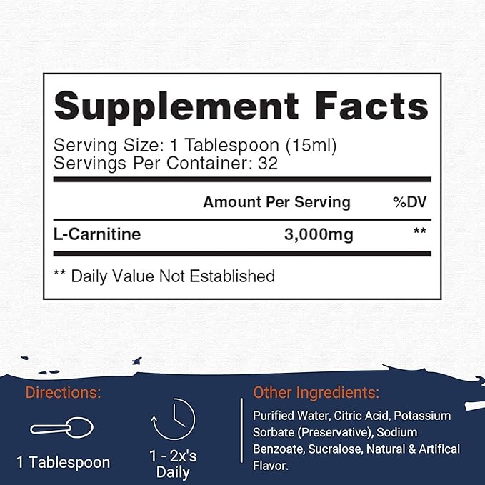 Gaspari Nutrition Liquid L-Carnitine 3000, Stimulant Free, Increased Metabolism, Enhanced Energy, Non GMO, Gluten Free, BPA Free (32 Servings, Orange Pineapple)