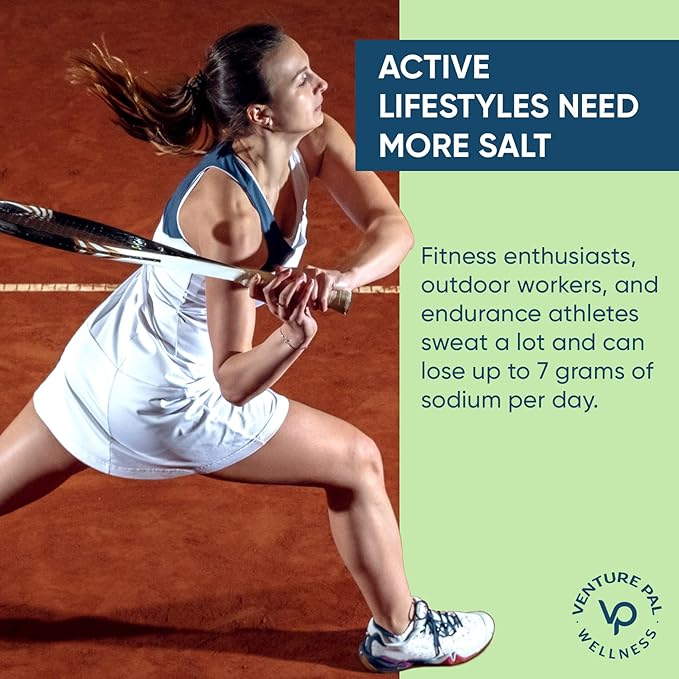 Venture Pal High Sodium Sugar-Free Electrolyte Powder Packets - Hydration Packets with Sodium, Potassium & Magnesium | Zero Calories | Vegan, Keto, and Paleo Friendly | 30 Sticks