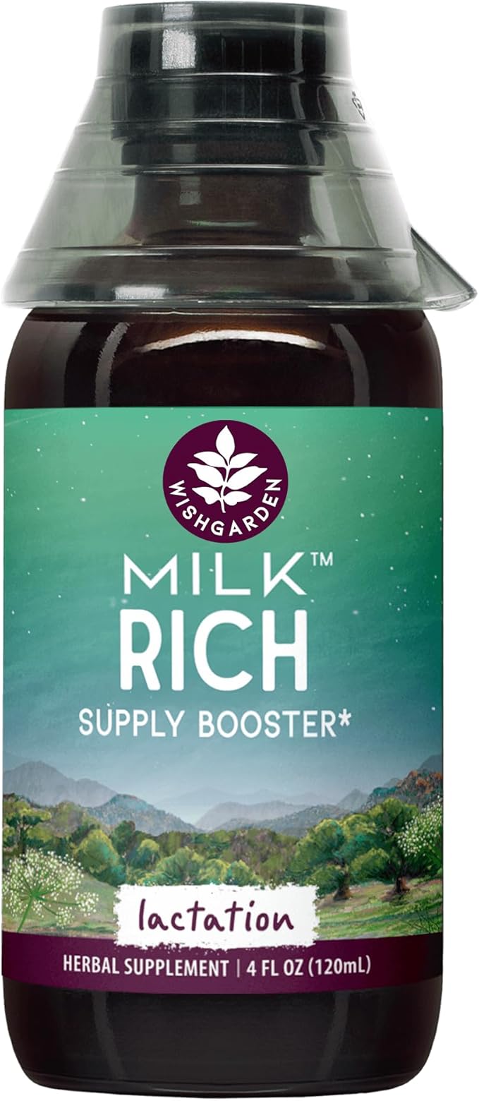 WishGarden Herbs Milk Rich with Goats Rue and Fenugreek - Herbal Lactation Support Supplement, Breast Milk Supply Boost and Breastfeeding Supplement to Increase Milk Flow Quality and Production, 4oz