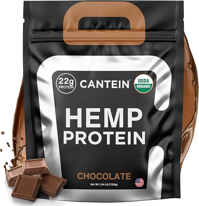 Organic Hemp Protein, Vegan Protein Powder, Clean Plant Based Protein Powder, Non Dairy Protein, Lactose Free Natural Protein, Gluten Free- 20 Servings, Chocolate