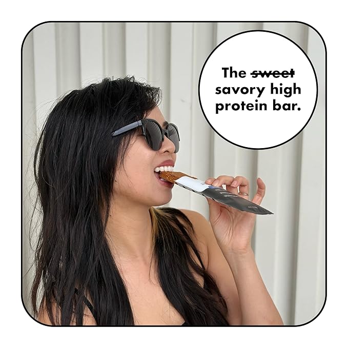 Super Team Savory + Crispy Protein Bars - Everything Bagel - 12-Count Snack Bars - High Protein (18g), High Fiber (7g), Low Sugar (1g) - Gluten Free, Nut Free, Soy Free, Vegan Plant Based Meal Replacement