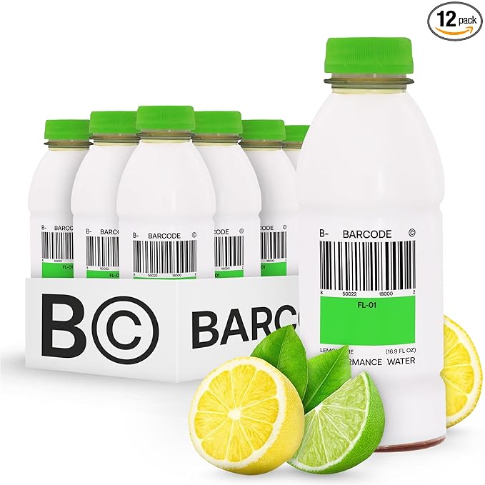 Barcode Premium Sports Hydration Drink - No Added Sugars, Lemon Lime, 12 Pack - No Added Sugar - Plant-Based Beverage - Adaptogen Drink for Immunity & Performance - Ashwagandha & Magnesium