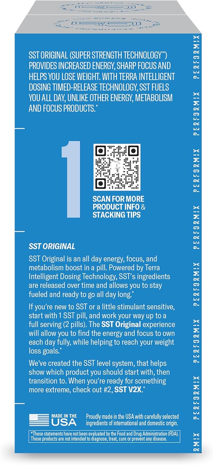 PERFORMIX - SST Original - Pre-Workout, 250 mg Caffeine, 120 Capsules - Energy Supplements, No Crash, Fitness Goals, Nootropic - Timed-Release for All Day Focus, Mood & Energy Boost - Men & Women