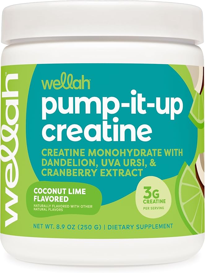Pump-It-Up Creatine (50 Servings, Coconut Lime) - Creatine Monohydrate with Dandelion, Uva Ursi, & Cranberry Extract