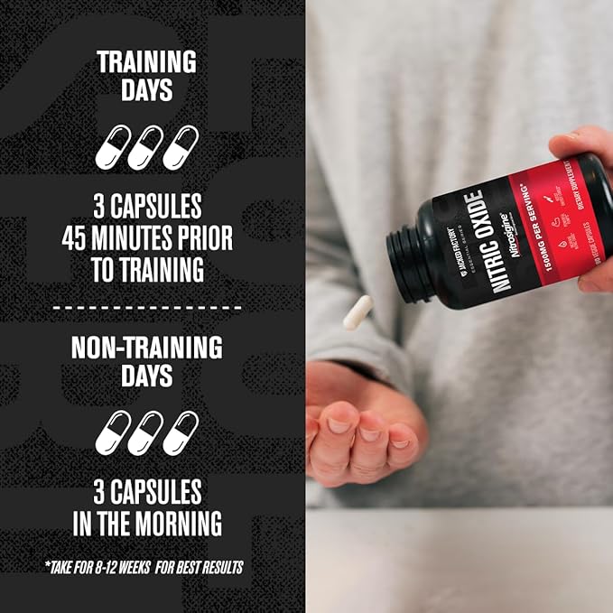 Jacked Factory Essentials Nitric Oxide Booster - Patented Bonded L-Arginine Silicate 1500mg Pre Workout Supplement for Muscle Growth, Pumps, Vascularity and Energy - 90 Veggie Pills