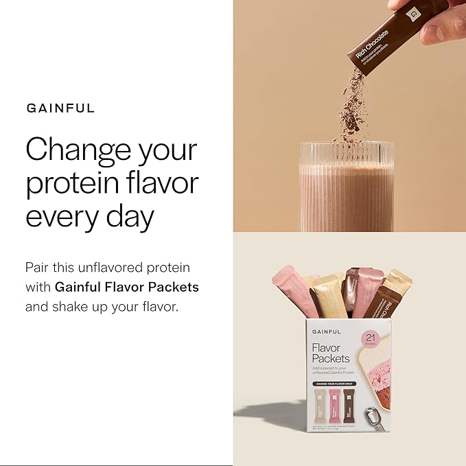 Gainful Lean Plant Protein Powder, 20g Plant Protein per Serving, Unflavored, Supports Lean Muscle, Metabolism, & Satiety, with Green Tea Extract, Digestive Enzymes, Organic Fiber, Vegan, 14 Servings
