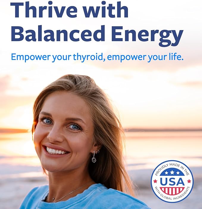 Thyroid Support with Iodine - 180 Capsules (Non-GMO) Improve Your Energy - Ashwagandha Root, Zinc, Selenium, Vitamin B12 Complex - Thyroid Health Supplement for Women and for Men - 90 Day Supply