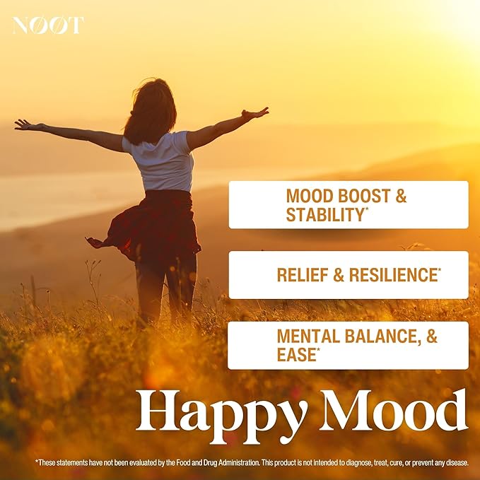 Happy Mood - Natural Mood Support Supplement - Feel Happy Pills for Women & Men - Saffron Supplements for Calm & Joy - 60 Capsules / 1 Month Supply