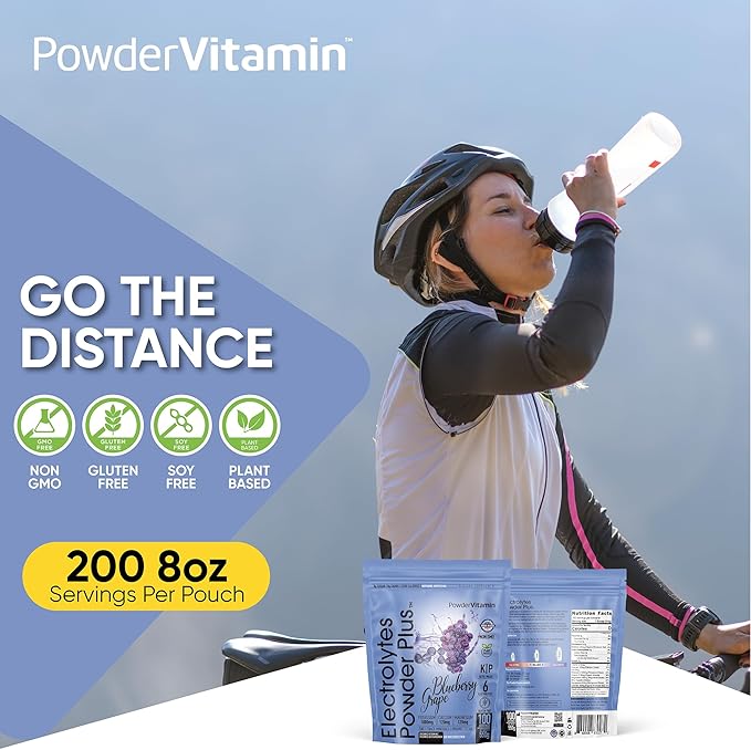 Electrolytes Powder Plus (100 Servings) Blueberry Grape Electrolyte Powder Sugar Free, Keto, 0 Sugar, No Maltodextrin, 1000mg Potassium, 120mg Calcium, 120mg Magnesium, Hydration Powder