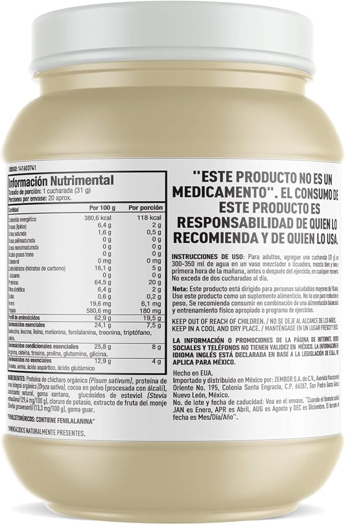 Isopure Plant-Based Protein Powder, Lactose Free, Gluten Free, With Iron, Chocolate, 20g Plant Protein Per Serving, 1.37 Lbs, 20 Servings