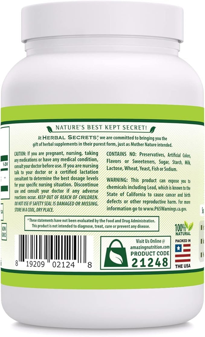 Herbal Secrets Fenugreek Powder Supplement | 16 Oz (454 G) | 113 Servings | Non-GMO | Gluten-Free | Made in USA