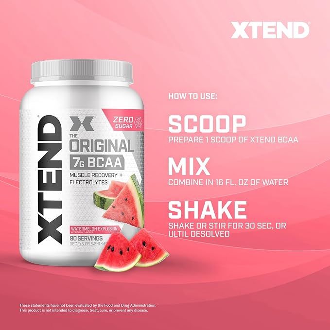 Original BCAA Powder 7g BCAA and 2.5g L-Glutamine, Sugar Free Post Workout Muscle Recovery Drink with Amino Acids for Men & Women, 90 Servings
