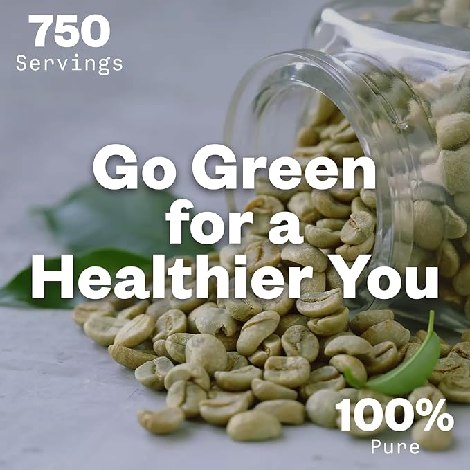Green Coffee Bean Extract 150g, Green Coffee with Chlorogenic Acid, Body Detox and Cleanse for Women and Men, Natural Appetite Suppressant to Support Vitality and Energy, 750 Servings