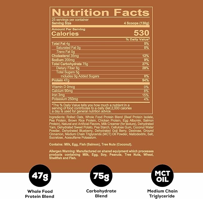 REDCON1 MRE Protein Powder, Peanut Butter Cookie - Meal Replacement Protein Blend Made with MCT Oil & Whole Foods - Protein with Natural Ingredients to Aid in Muscle Recovery (25 Servings)