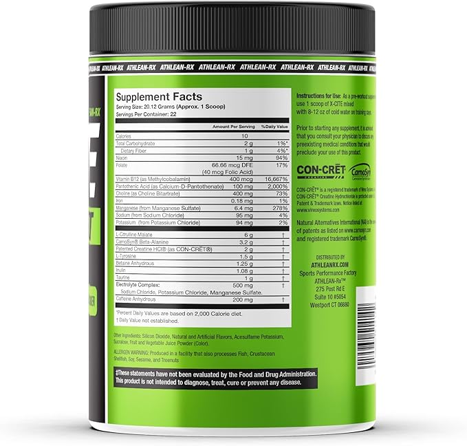 ATHLEAN-X X-CITE Pre-Workout Supplement - Boost Energy, Endurance, and Focus with Natural Ingredients - Jolly Watermelon Pucker