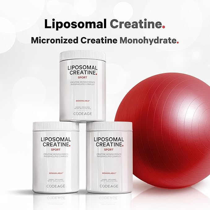 Codeage Liposomal Creatine Powder Supplement - 3-Month Supply - 5000mg Creatine Monohydrate Pre Workout & Post Workouts - Unflavored Creatine, Pure Creatine Powder, Creatinine for Sports - 90 Servings