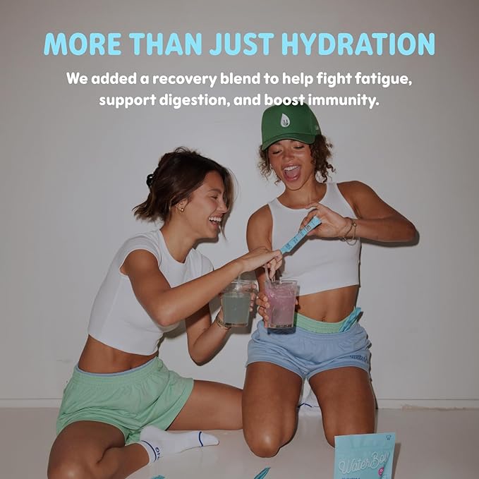 Waterboy Weekend Recovery | 3,187mg Electrolyte Powder Packets | Ginger + L-Theanine + Vitamins | No Sugar, All Natural, Gluten Free | 24 Drink Stick Mixes (Grape)