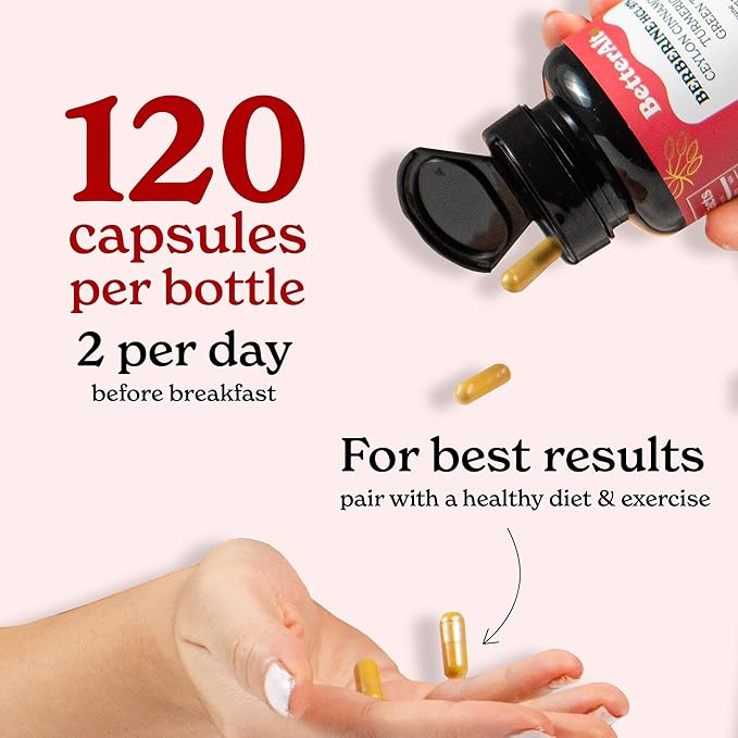 Berberine Capsules (120) with HCL 97%| with Ceylon Cinnamon, Turmeric, Green Tea, Ginseng| Aids Digestion & Supports Immunity| Vegan & Non GMO