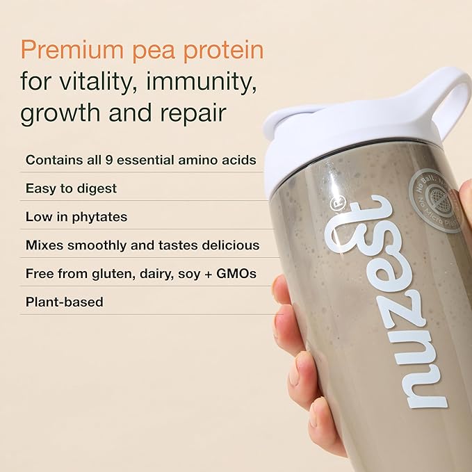 Nuzest - Pea Protein Powder - Clean Lean Protein, Premium Vegan Plant Based Protein Powder, Dairy Free, Gluten Free, GMO Free, Protein Shake, Chocolate Peanut Butter, 20 Servings, 1.1 lb